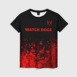 Женская футболка Watch Dogs - red gradient посередине