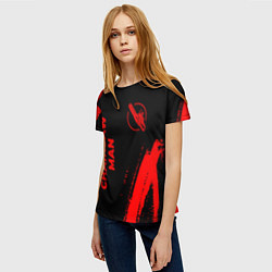 Футболка женская Chainsaw Man - red gradient вертикально, цвет: 3D-принт — фото 2