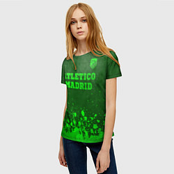 Футболка женская Atletico Madrid - green gradient посередине, цвет: 3D-принт — фото 2