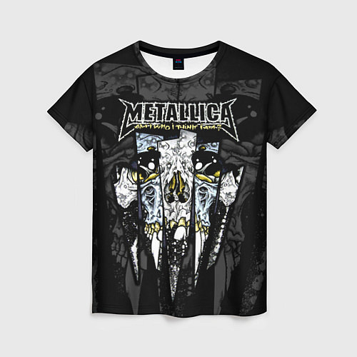 Женская футболка Metallica - skull with fangs / 3D-принт – фото 1