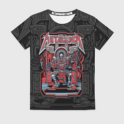 Женская футболка Metallica - skeleton robot