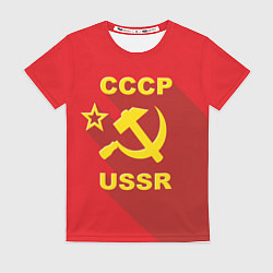 Футболка женская СССР серп и молот, цвет: 3D-принт