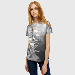 Футболка женская Porsche - grey gradient, цвет: 3D-принт — фото 2