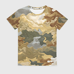 Женская футболка Золотистый камуфляж