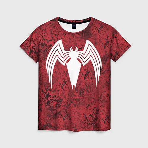 Женская футболка Знак венома на красном / 3D-принт – фото 1
