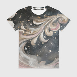 Женская футболка Бежевый объемный узор