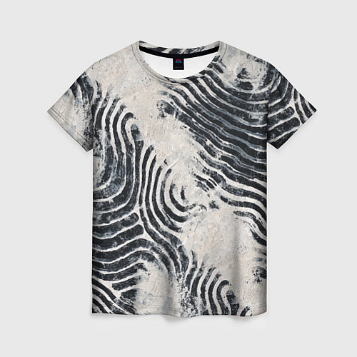 Женская футболка Текстура гранж - абстрактные линии / 3D-принт – фото 1
