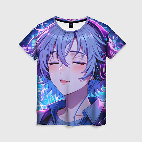 Женская футболка Влюбленный в музыку / 3D-принт – фото 1