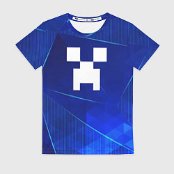 Женская футболка Minecraft blue poly