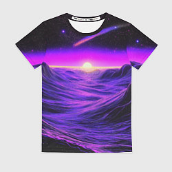 Женская футболка Космический пейзаж и комета