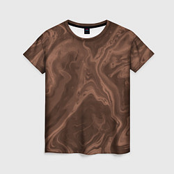 Женская футболка Коричневый абстракция в точку