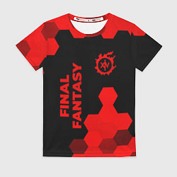 Женская футболка Final Fantasy - red gradient вертикально