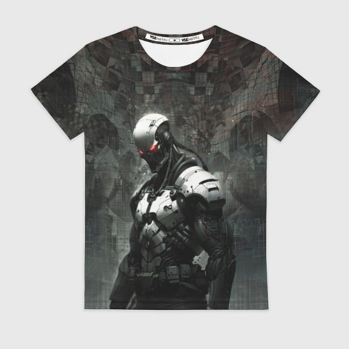 Женская футболка Боевой кибернетический андроид / 3D-принт – фото 1