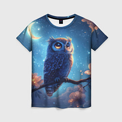 Женская футболка Ночная сова на ветке