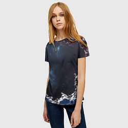 Футболка женская Объемная дыра в стене текстура, цвет: 3D-принт — фото 2