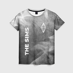 Женская футболка The Sims - grey gradient вертикально