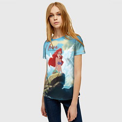 Футболка женская Ariel I love the ocean - русалка - beautiful big p, цвет: 3D-принт — фото 2