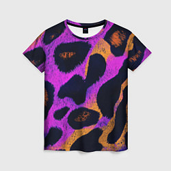 Женская футболка Неоновый леопардовый узор