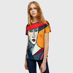 Футболка женская Дама с веером, цвет: 3D-принт — фото 2