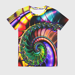 Футболка женская Фрактальный узор неоновый, цвет: 3D-принт