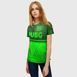 Футболка женская PUBG - green gradient посередине, цвет: 3D-принт — фото 2