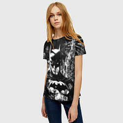 Футболка женская Бэтмен черно-белый стиль, цвет: 3D-принт — фото 2