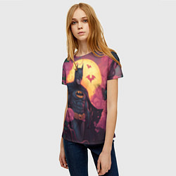 Футболка женская Бэтмен и дерево с цветами, цвет: 3D-принт — фото 2