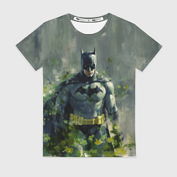 Женская футболка Бэтмен зеленые краски
