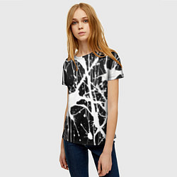 Футболка женская Брызги белой краски, цвет: 3D-принт — фото 2
