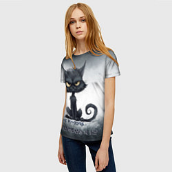 Футболка женская Угрожающий кот, цвет: 3D-принт — фото 2