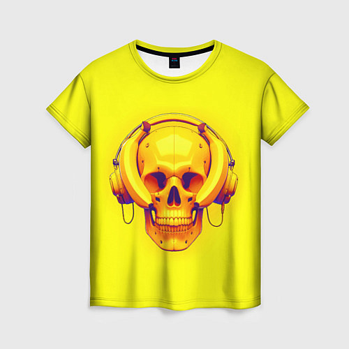 Женская футболка Yellow bananas skull - cyberpunk / 3D-принт – фото 1