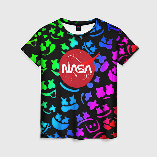 Женская футболка Marshmello x NASA gradient / 3D-принт – фото 1