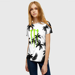 Футболка женская Monster energy пальмы, цвет: 3D-принт — фото 2
