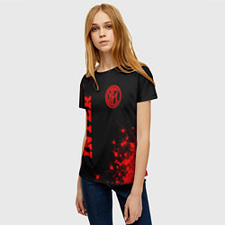 Футболка женская Inter - red gradient вертикально, цвет: 3D-принт — фото 2