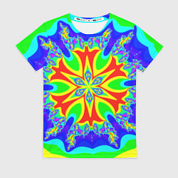 Женская футболка Неоновая психоделика узор