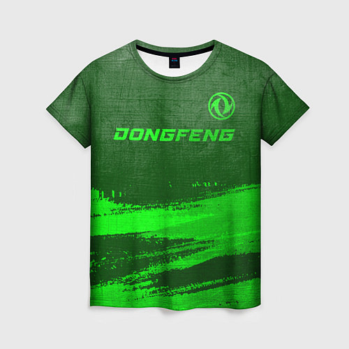 Женская футболка Dongfeng - green gradient посередине / 3D-принт – фото 1