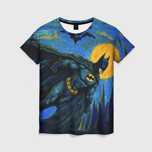 Женская футболка Бэтмен в стиле Ван-Гога / 3D-принт – фото 1