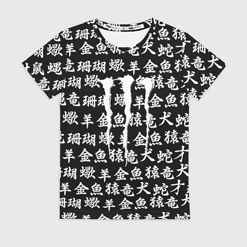 Женская футболка Monster energy japan pattern / 3D-принт – фото 1