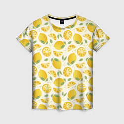 Женская футболка Сочные лимоны - паттерн