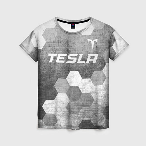 Женская футболка Tesla - grey gradient посередине / 3D-принт – фото 1