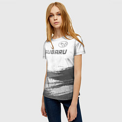 Футболка женская Subaru - white gradient посередине, цвет: 3D-принт — фото 2