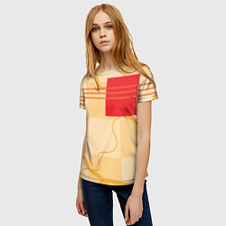 Футболка женская Геометрические фигуры и полосы, цвет: 3D-принт — фото 2