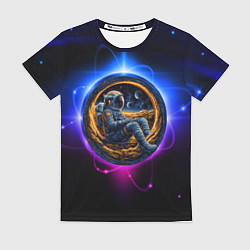 Женская футболка Космонавт в луне