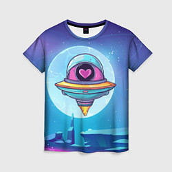 Женская футболка Нло с сердечком внутри