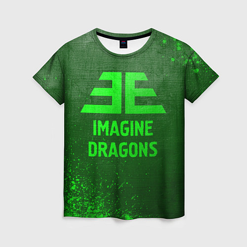 Женская футболка Imagine Dragons - green gradient / 3D-принт – фото 1