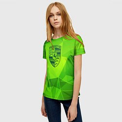 Футболка женская Porsche green poly, цвет: 3D-принт — фото 2