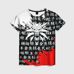 Футболка женская Ведьмак япония краски, цвет: 3D-принт