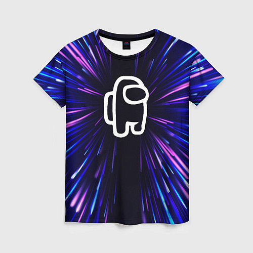 Женская футболка Among Us neon energy / 3D-принт – фото 1