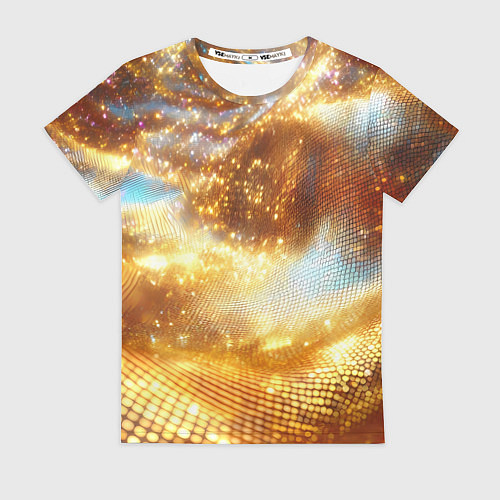 Женская футболка Блестящая золотая текстура / 3D-принт – фото 1