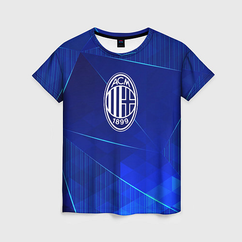 Женская футболка AC Milan blue poly / 3D-принт – фото 1